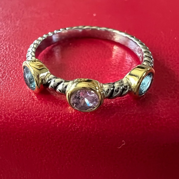 SAVVY CIE JEWELS Two-Tone Sterling
Silver Multicolor CZ - Picture 5 of 12